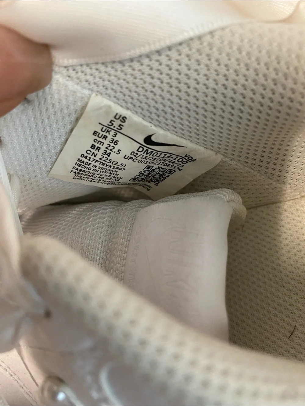 Nike White Platform Sneakers with Pearl Swoosh